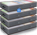 90L Under-Bed Storage Bags — 4-Pack with Clear Window & Reinforced Handles
